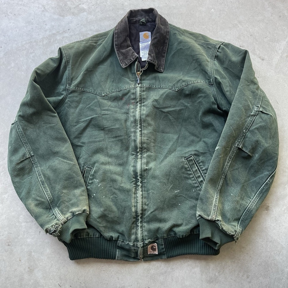 Vintage Carhartt Santa Fe Jacket Men's XL J14 SPC Spruce Green Duck Canvas